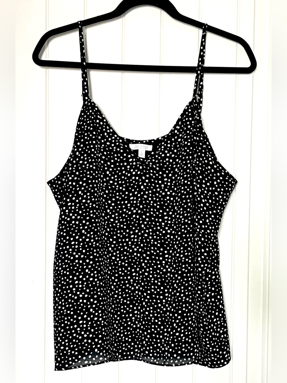 Black Polka Dot Spaghetti Strap Camisole Tank Top